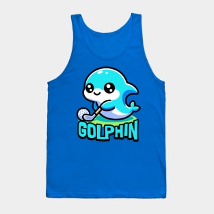 Golphin! Cute Golfing Dolphin Pun Tank Top